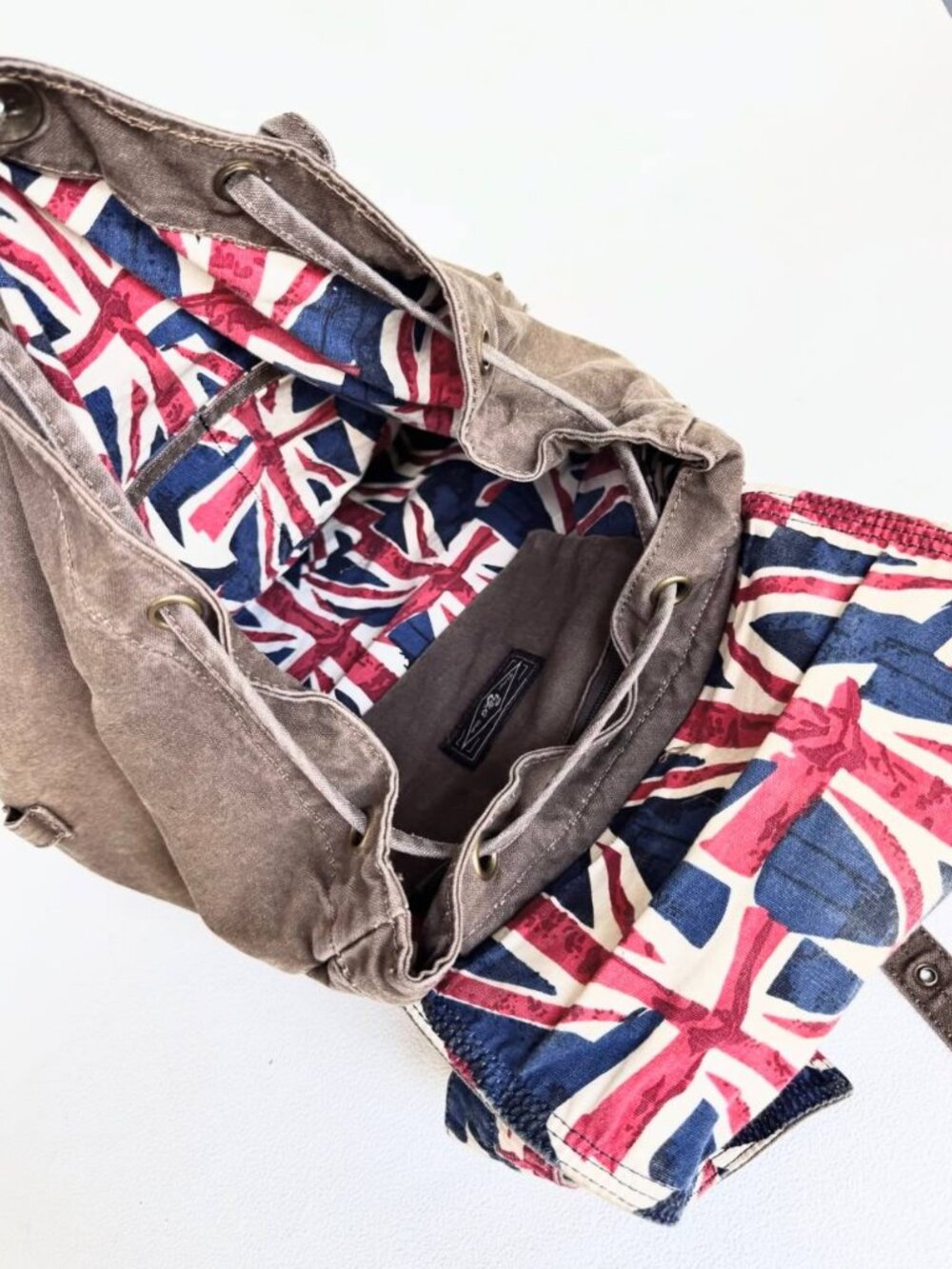 Vintage Canvas Backpack with Utility Pockets – Casual Travel School Bag - Picture 6 of 6